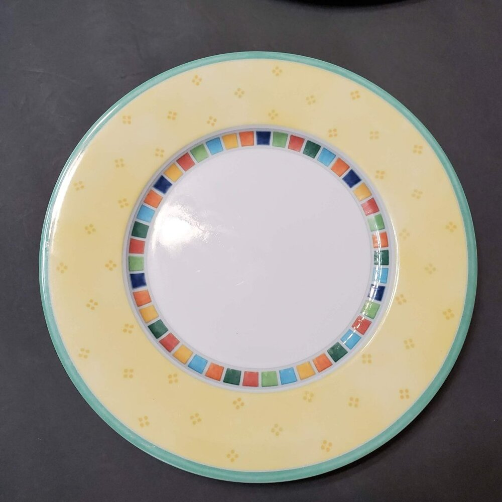 Villeroy and Boch Dinner Plate, Twist Alea Limone, Yellow Colorful Mosaic Square